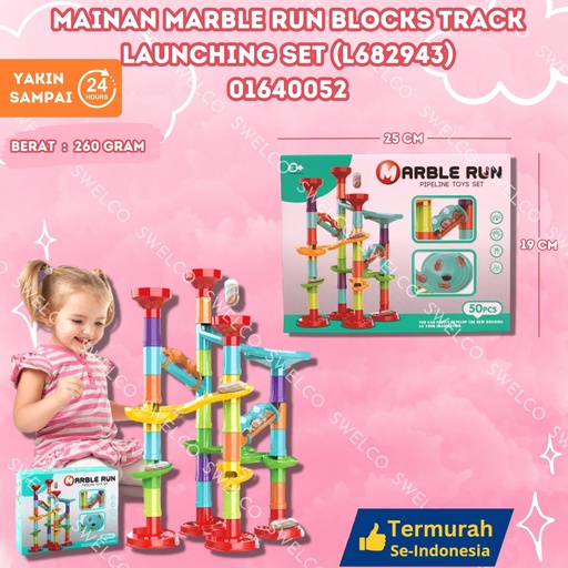 [01640052] (L682943) MAINAN MARBLE RUN BLOCKS TRACK LAUNCHING SET(L682943) ISI 60PCS BX60