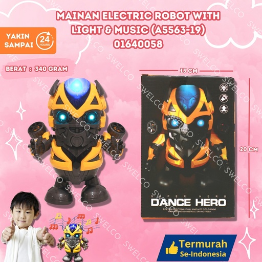 [01640058] (A5563-19) MAINAN ELECTRIC ROBOT WITH LIGHT n MUSIC ISI 72PCS BX72
