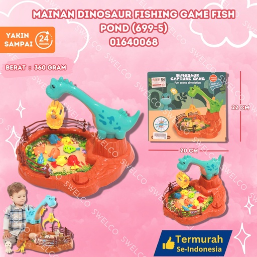 [01640068] (699-5) MAINAN DINOSAUR FISHING GAME FISH POND ISI 48PCS BX48
