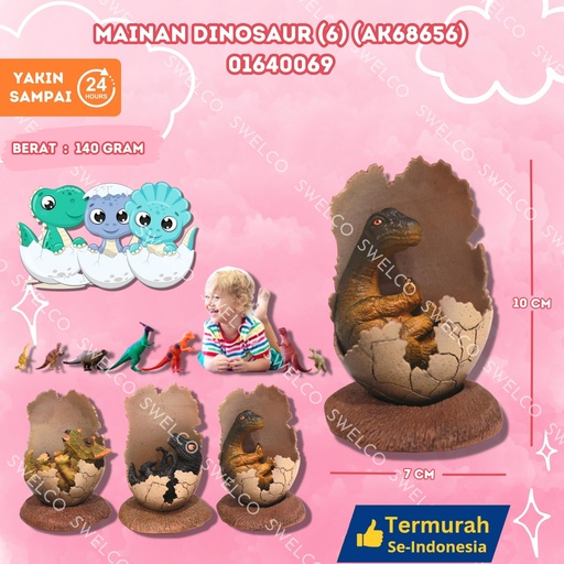 [01640069] (AK68656) MAINAN DINOSAUR (6) ISI 192PCS BX192