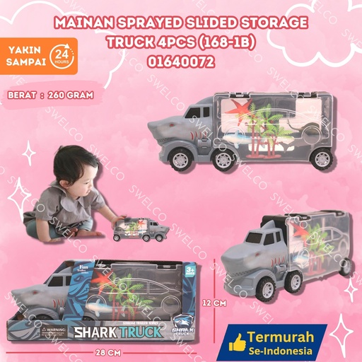 [01640072] (168-1B) MAINAN SPRAYED SLIDED STORAGE TRUCK 4PCS ISI 96PCS BX96