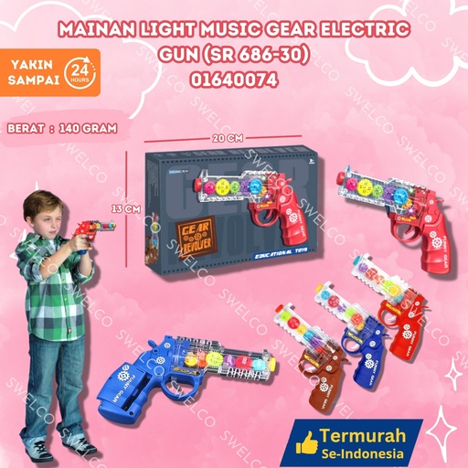 [01640074] (SR 868-30) MAINAN LIGHT MUSIC GEAR ELECTRIC GUN ISI 168PCS BX168