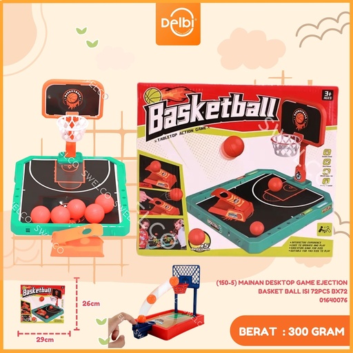 [01640076] (150-5) MAINAN DESKTOP GAME EJECTION BASKET BALL ISI 72PCS BX72