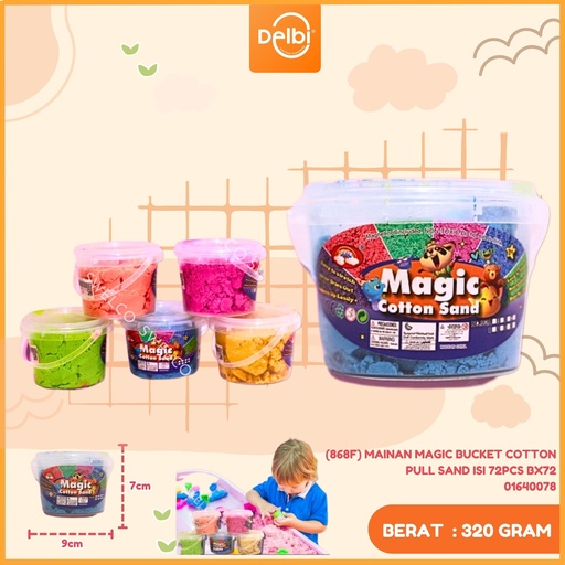 [01640078] (868F) MAINAN MAGIC BUCKET COTTON PULL SAND ISI 72PCS BX72