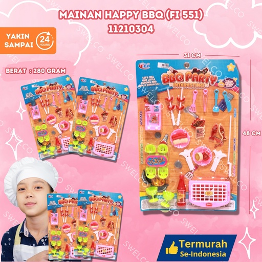 [11210304] (FI 551) MAINAN HAPPY BBQ ISI 60PCS BX60