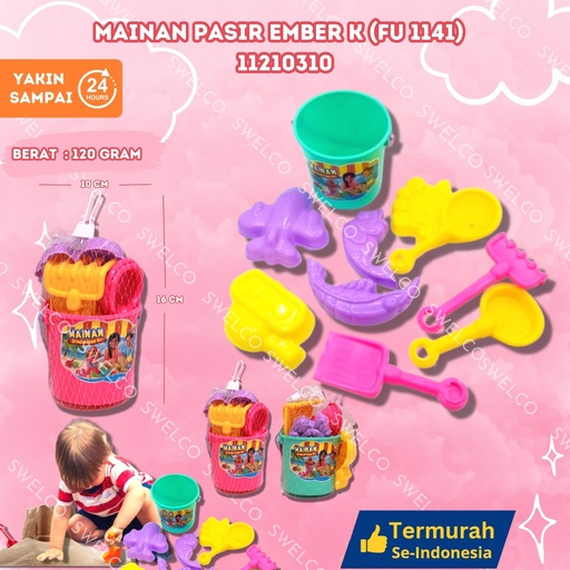 [11210310] (FU 1141) MAINAN PASIR EMBER K ISI 70PCS cetakan space sand PANTAI BX70