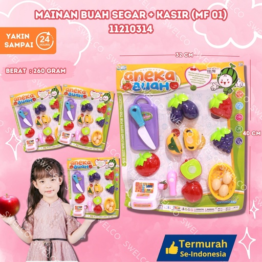 [11210314] (MF 01) MAINAN BUAH SEGAR + KASIR ISI 50PCS BX50