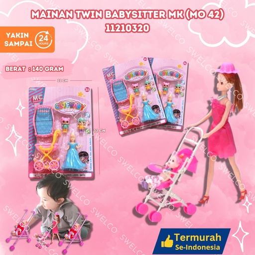 [11210320] (MO 42) MAINAN TWIN BABYSITTER MK ISI 44PCS BAYI BABY MIKA STROLLER BX44