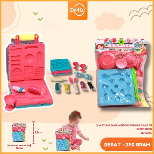 [11210336] (YM 37) MAINAN WINDOH SQUARE CAKE ISI 50PCS BX50