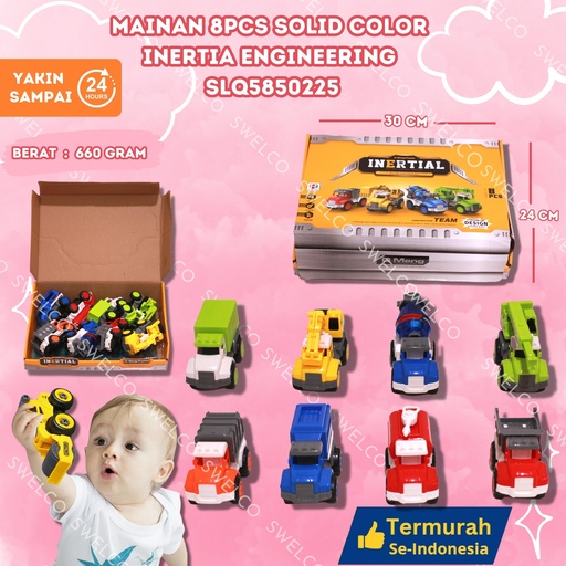 [SLQ4823064] (256PCS) MAINAN 8PCS SOLID COLOR INERTIA ENGINEERING BJ651A BX256