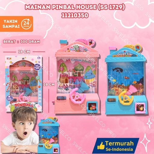 [11210350] (SS 1729) MAINAN PINBAL HOUSE ISI 55PCS BOLA ARENA PINBALL JAPITAN MESIN BX55