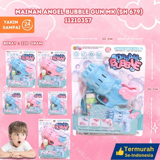 [11210357] (SH 679) MAINAN ANGEL BUBBLE GUN MK ISI 72PCS BUSA TEMBAK PISTOL SABUN BX72