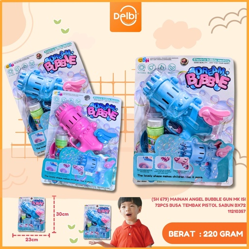 [11210357] (SH 679) MAINAN ANGEL BUBBLE GUN MK ISI 72PCS BUSA TEMBAK PISTOL SABUN BX72