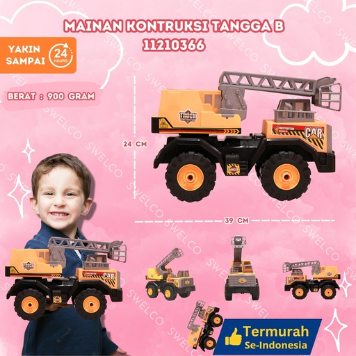 [11210366] (AK 61) MAINAN KONTRUKSI TANGGA B ISI 10PCS MOBIL TRUK PROYEK AK BX10
