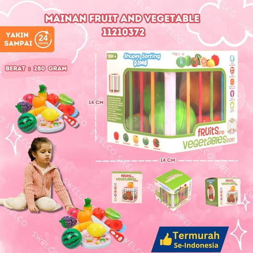 [11210372] (YE 2) MAINAN FRUIT AND VEGETABLE ISI 100PCS BX100