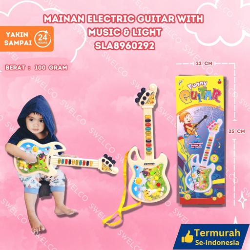 [SLA8960292] (726) MAINAN ELECTRIC GUITAR WITH MUSIC n LIGHT 48PCS BX48