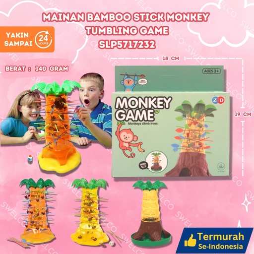 [SLP5717232] (ZD-036) MAINAN BAMBOO STICK MONKEY TUMBLING GAME (ZD-036)168PCS GANTUNG POHON BX168