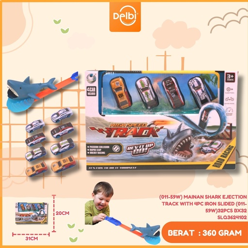 [SLQ3624102] (011-59W) MAINAN SHARK EJECTION TRACK WITH 4PC IRON SLIDED (011-59W)32PCS BX32