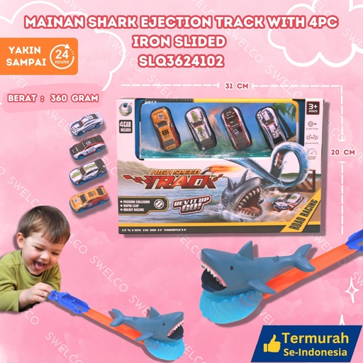 [SLQ3624102] (011-59W) MAINAN SHARK EJECTION TRACK WITH 4PC IRON SLIDED (011-59W)32PCS BX32