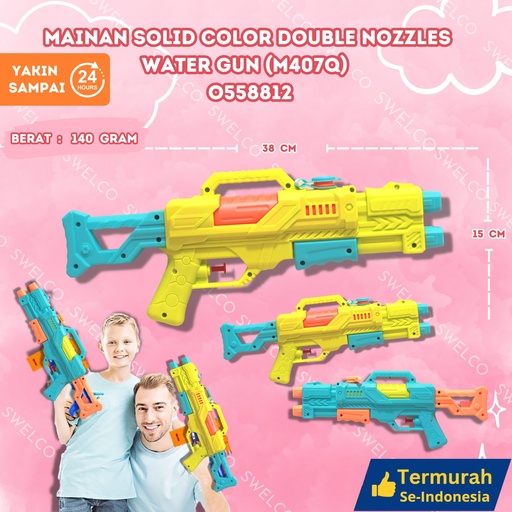 [SLO5029308] (M407Q) MAINAN SOLID COLOR DOUBLE NOZZLES WATER GUN 144PCS BX144