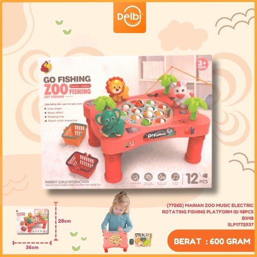[SLP1772937] (7726B) MAINAN ZOO MUSIC ELECTRIC ROTATING FISHING PLATFORM ISI 48PCS BX48