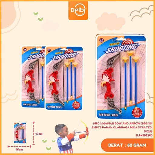 [SLP4305240] (8801) MAINAN BOW AND ARROW (8801)ISI 216PCS PANAH OLAHRAGA MIKA STRATEGI BX216