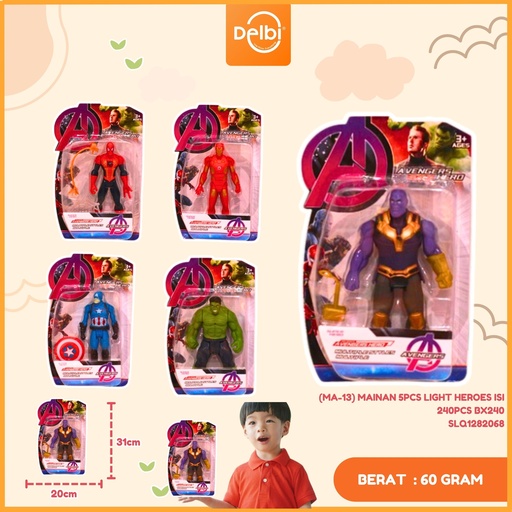 [SLQ1282068] (MA-13) MAINAN 5PCS LIGHT HEROES ISI 240PCS BX240