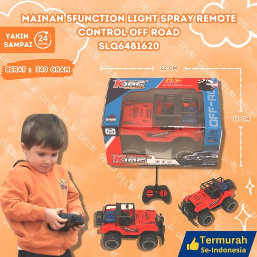 [SLQ6481620] (266-6) MAINAN 5FUNCTION LIGHT SPRAY REMOTE CONTROL OFF ROAD ISI 96PCS BESAR MOBIL LAMPU DUS BX96 BX1