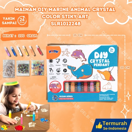 [SLR1012248] (JC99-6) MAINAN DIY MARINE ANIMAL CRYSTAL COLOR STIKY ART ISI 96PCS PAINTING MEWARNAI BX96