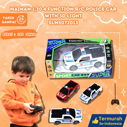 [SLM5072013] (YQ042-2A) MAINAN 120 4 FUNCTION R/C POLICE CAR WITH 3D LIGHT ISI 96PCS BX96