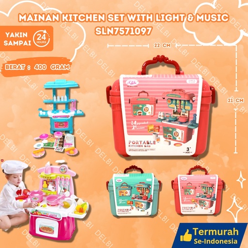[SLN7571097] (T2127-1/2) MAINAN KITCHEN SET WITH LIGHT n MUSIC ISI 144PCS BX144