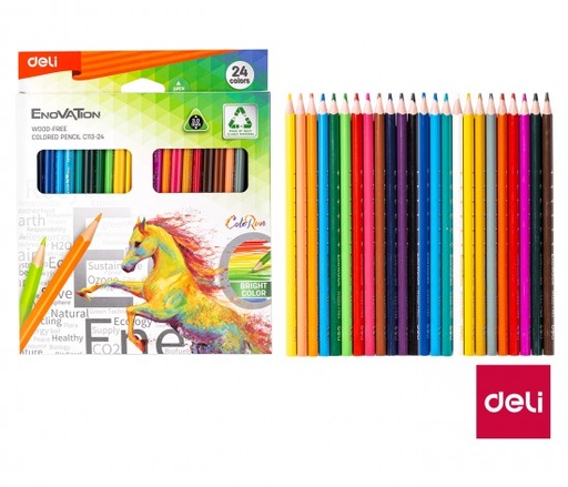 [100142092] EC113-24 Colored Pencil 24 Colors color PENSIL WARNA DELI BX12 BX96