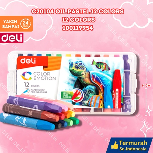 [100119954] C20104 Oil Pastel 12 Colors DELI KRAYON WARNA CRAYON CAT MINYAK BX24 BX144