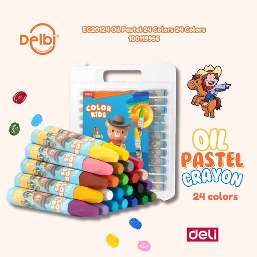 [100119956] EC20124 Oil Pastel 24 Colors MEWARNAI DELI KRAYON WARNA CRAYON MINYAK BX12 BX72