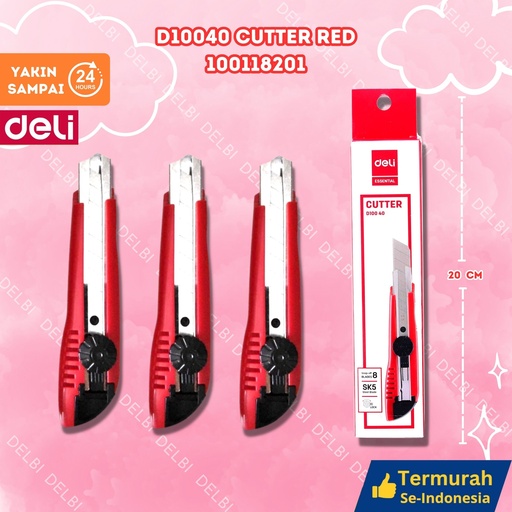 [100118201] D10040 Cutter RED PEMOTONG PISAU DELI BX12