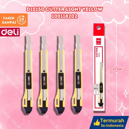 [100118202] D10150 Cutter LIGHT YELLOW DELI PEMOTONG NETTO PRICE PISAU BX24