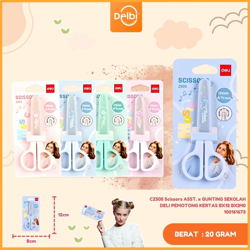 [100161673] CZ505 Scissors ASST. x GUNTING SEKOLAH DELI PEMOTONG KERTAS BX12 BX240