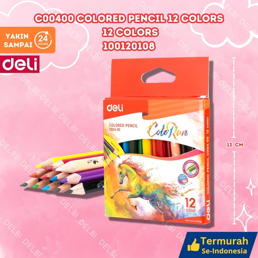 [100120108] DELI C00400 Colored Pencil 12 COLORS PENSIL BX480