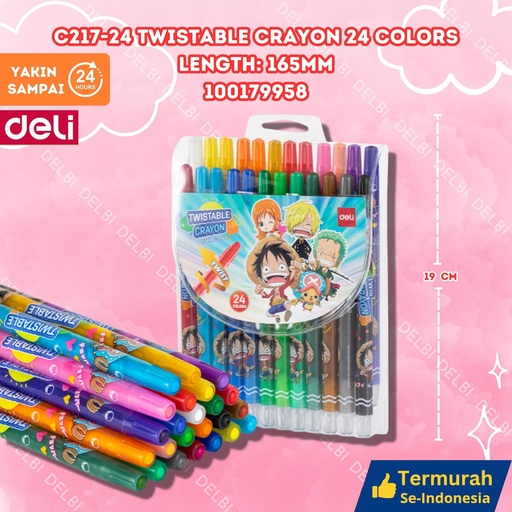 [100179958] DELI C217-24TwistableCrayon 24Colors length165mm BX72