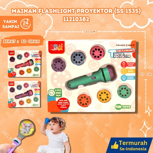 [11210382] (SS 1535) Mainan Flashlight Proyektor 156pcs LAMPU DUS SENTER BX156