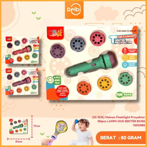 [11210382] (SS 1535) Mainan Flashlight Proyektor 156pcs LAMPU DUS SENTER BX156