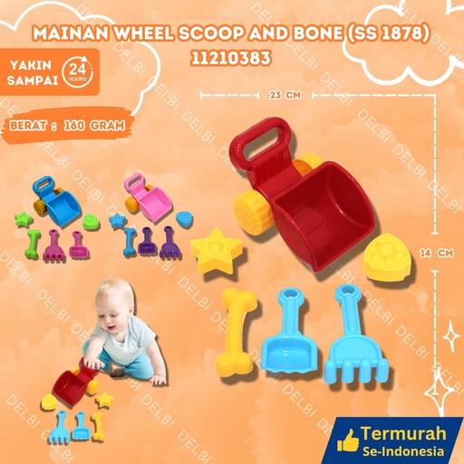 [11210383] (SS 1878) Mainan Wheel Scoop And Bone 96pcs BX96