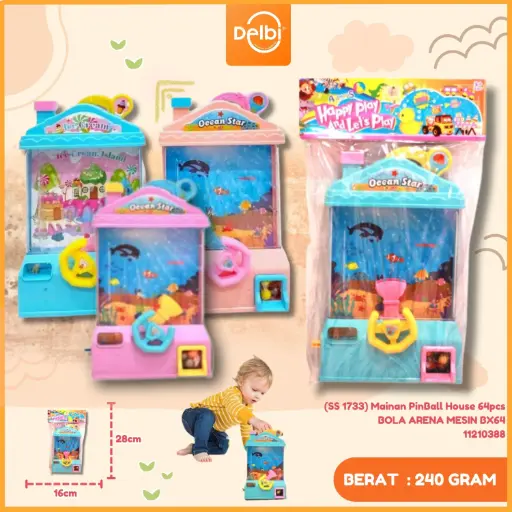 [11210388] (SS 1733) Mainan PinBall House 64pcs BOLA ARENA MESIN BX64