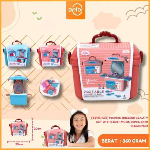 [SLN6307659] (T2117-A/B) MAINAN DRESSER BEAUTY SET WITH LIGHT MUSIC 72PCS BX72