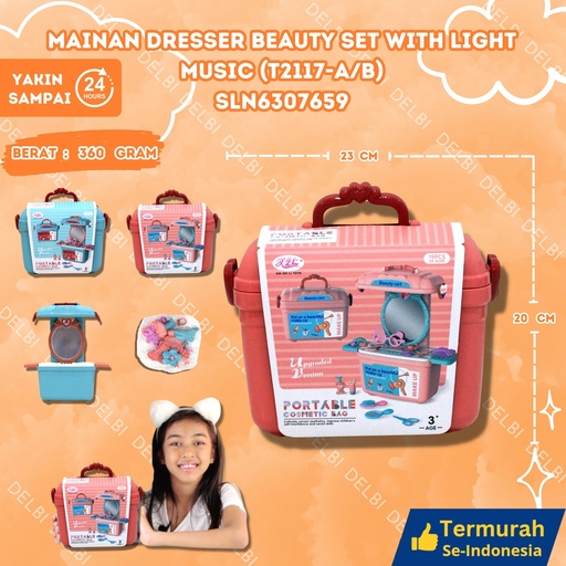 [SLN6307659] (T2117-A/B) MAINAN DRESSER BEAUTY SET WITH LIGHT MUSIC 72PCS BX72