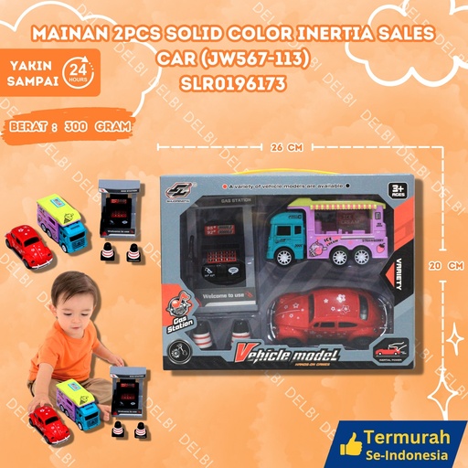 [SLR0196173] (JW567-113) MAINAN 2PCS SOLID COLOR INERTIA SALES CAR 72PCS MOBIL KECIL SET TRUK DUS BX72