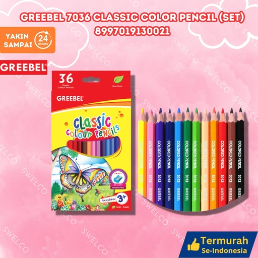 [8997019130021] GREEBEL 7036 CLASSIC COLOR PENCIL (SET) 36 WARNA PENSIL BX48 BX1