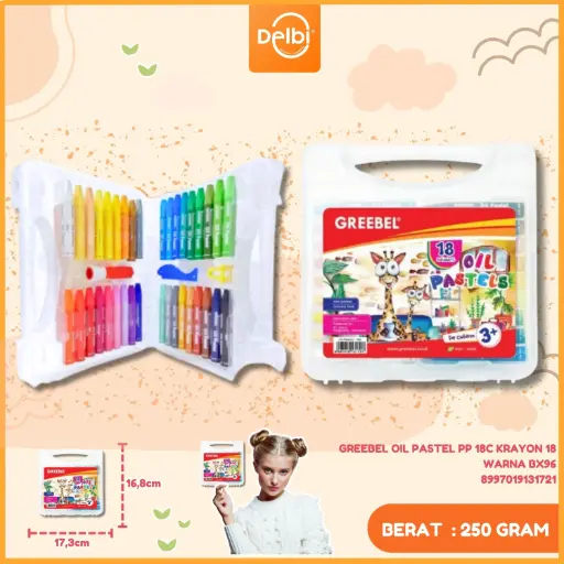 [8997019131721] GREEBEL OIL PASTEL PP 18C KRAYON 18 WARNA BX96