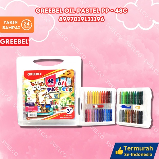 [8997019131196] GREEBEL OIL PASTEL PP 48C MEWARNAI 48 WARNA CRAYON CAT MINYAK BX36