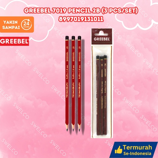 [8997019131011] GREEBEL 7019 PENCIL 2B (3 PCS/SET) PENSIL BX1